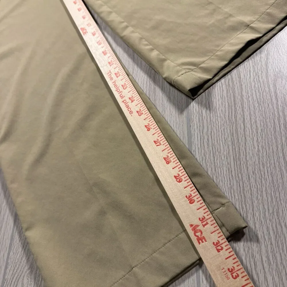 Adidas Golf Pants Men’s 38x32 Tan Performance Tech Lightweight Stripe Logo